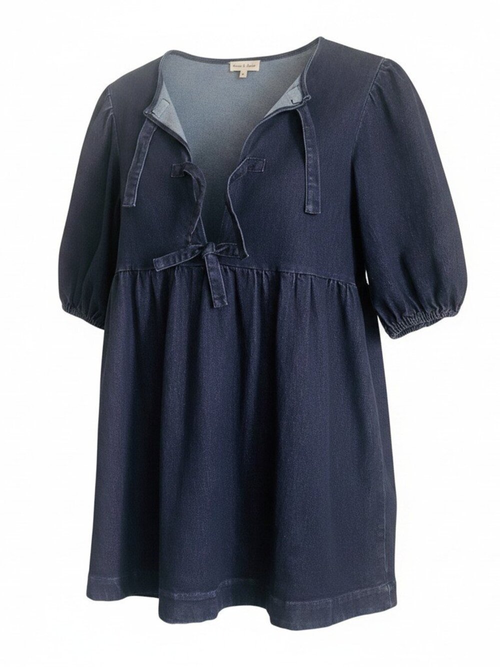 Aaron & Amber Dark Wash Denim Babydoll Dress Coquette Cowgirl Concert M